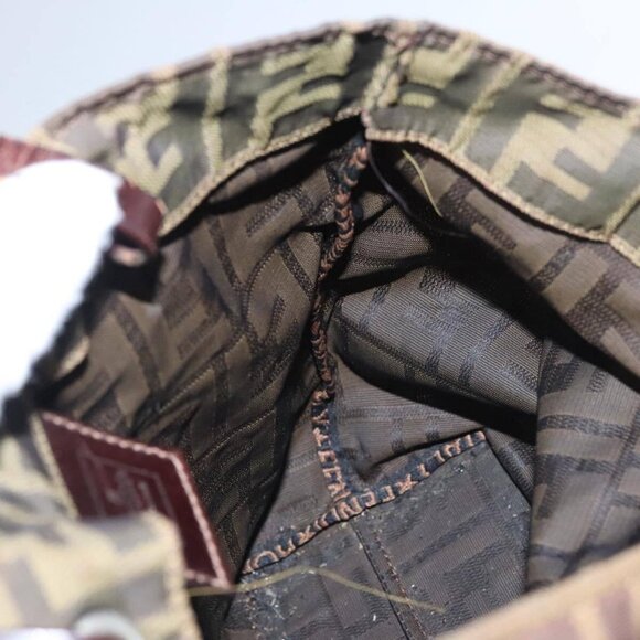 FENDI Zucca Canvas Hand Bag Brown Black Auth - Picture 10 of 16